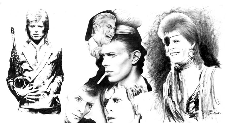 portrettekeningen David Bowie