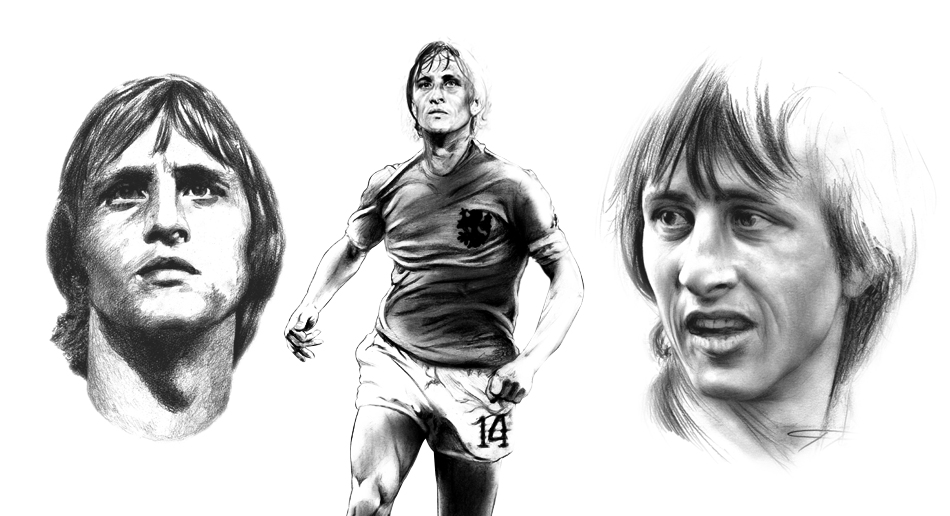 portrettekening Johan Cruijff